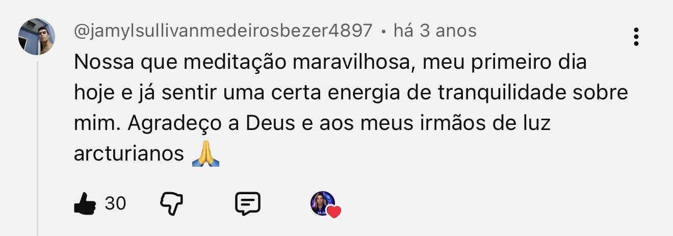 Relato no YouTube
