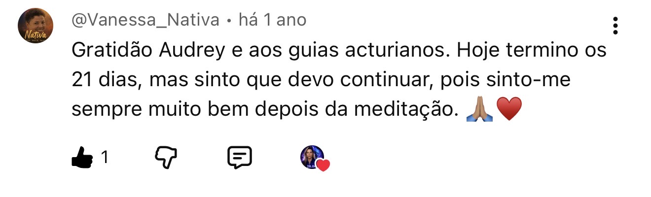 Relato no YouTube