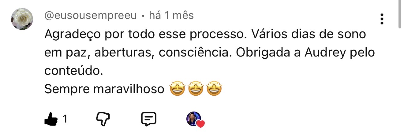 Relato no YouTube