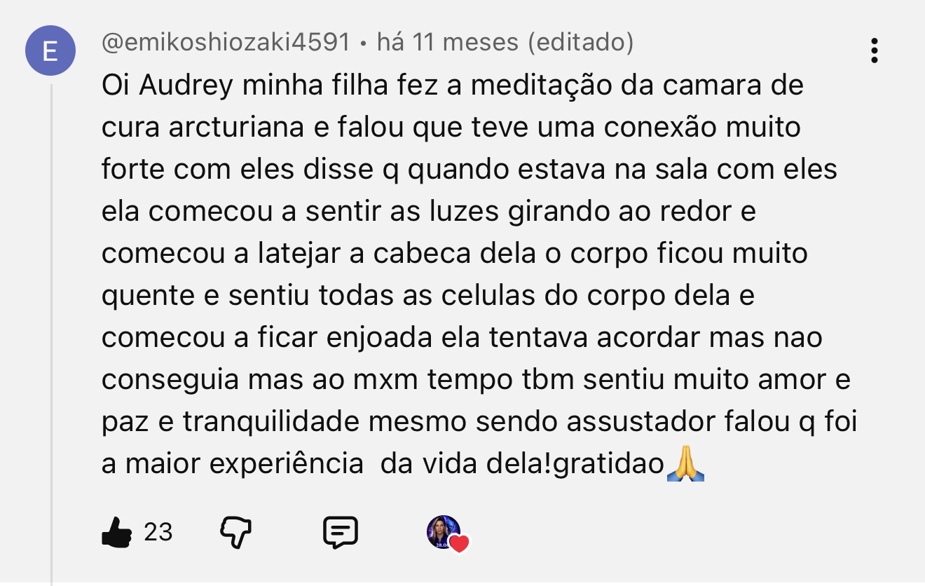 Relato no YouTube